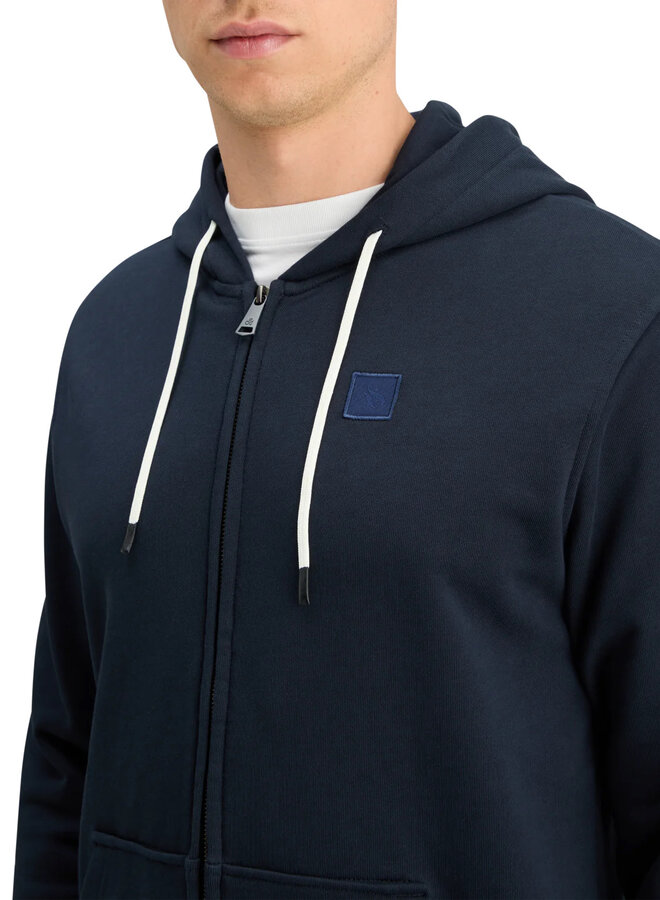 Cardigan Scotch & Soda à capuche à logo signature bleu marine