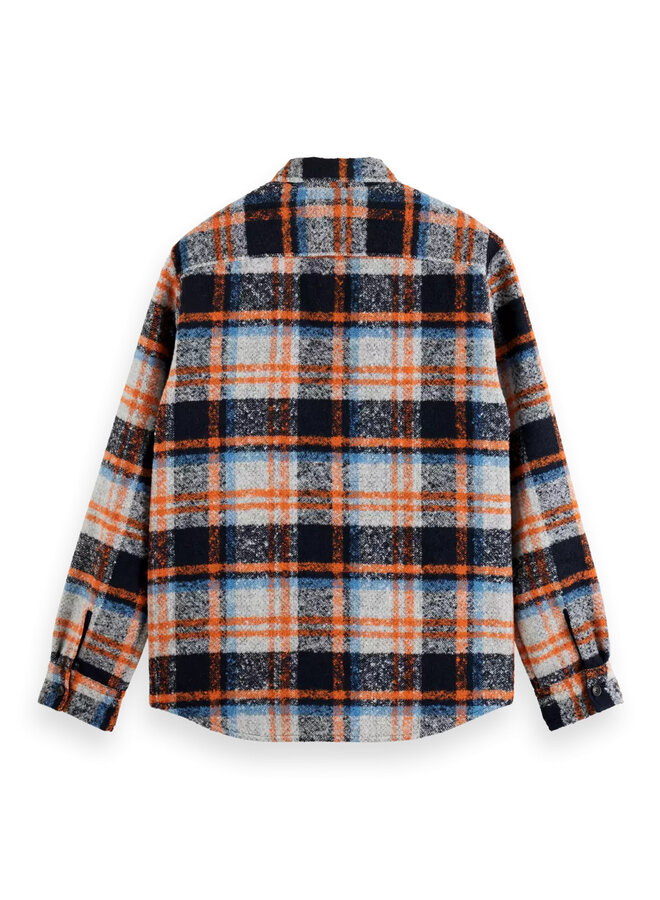 Surchemise Scotch & Soda à carreaux bleu marine, bleu ciel & orange
