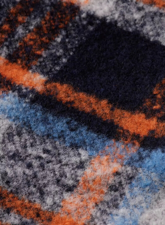 Surchemise Scotch & Soda à carreaux bleu marine, bleu ciel & orange