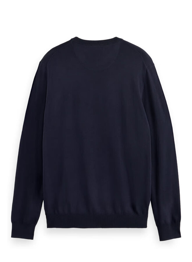 Tricot Scotch & Soda à col rond en viscose bleu marine