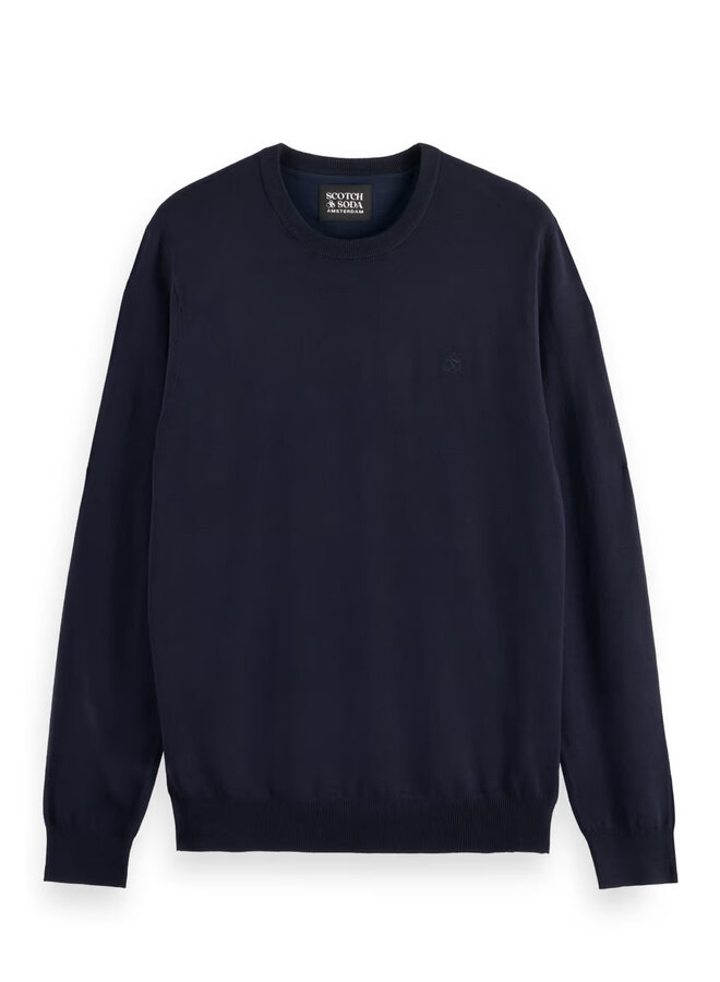 Tricot Scotch & Soda à col rond en viscose bleu marine