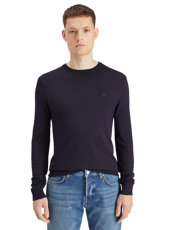 Tricot Scotch & Soda à col rond en viscose bleu marine