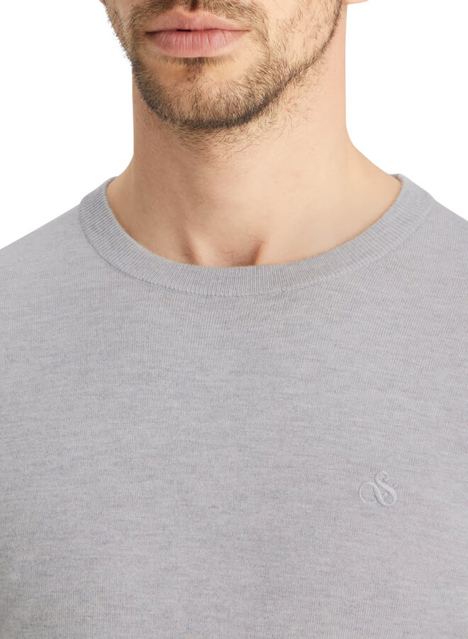 Tricot Scotch & Soda à col rond en viscose gris pâle mélange