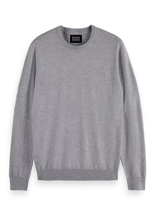 Tricot Scotch & Soda à col rond en viscose gris pâle mélange
