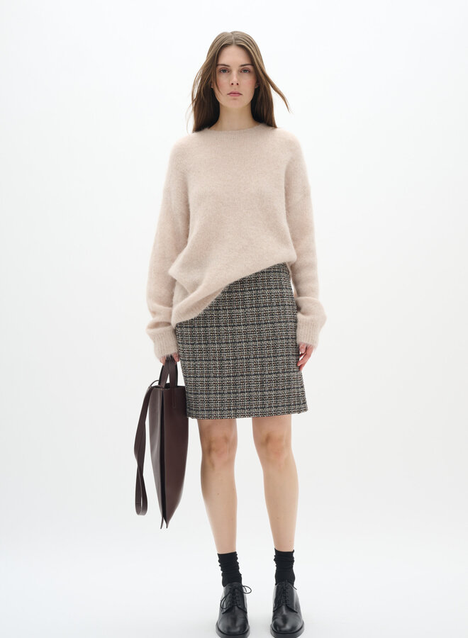 Jupe InWear Yara en tweed noir, brun & crème