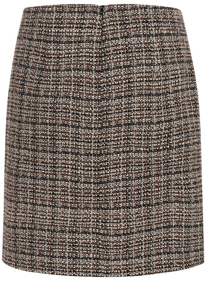 Jupe InWear Yara en tweed noir, brun & crème