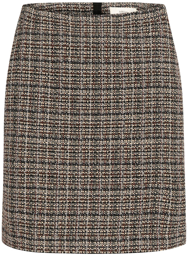 Jupe InWear Yara en tweed noir, brun & crème