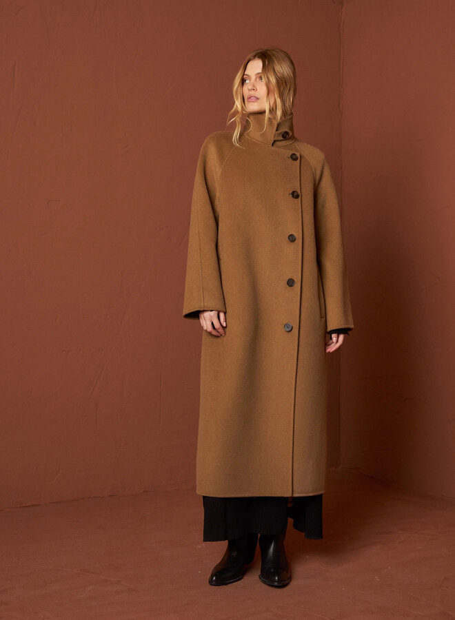 Manteau Indi & Cold en lainage beige camel