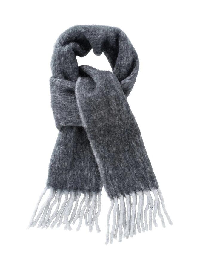 Foulard Yaya chunky gris charcoal & gris pâle
