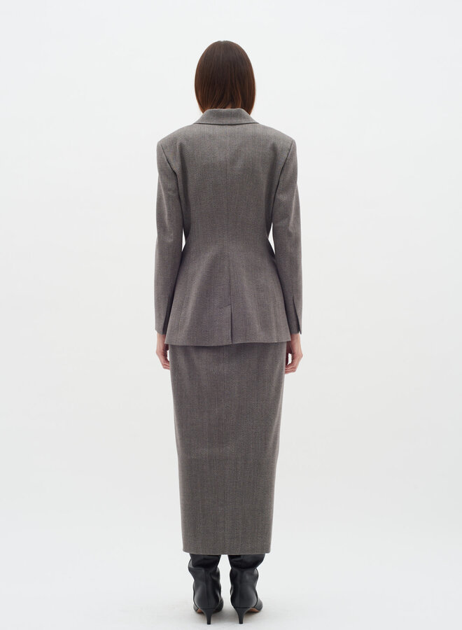 Jupe longue InWear Kahia à chevrons brun marron