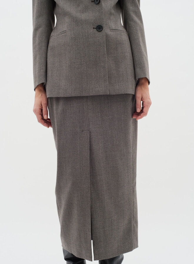 Jupe longue InWear Kahia à chevrons brun marron