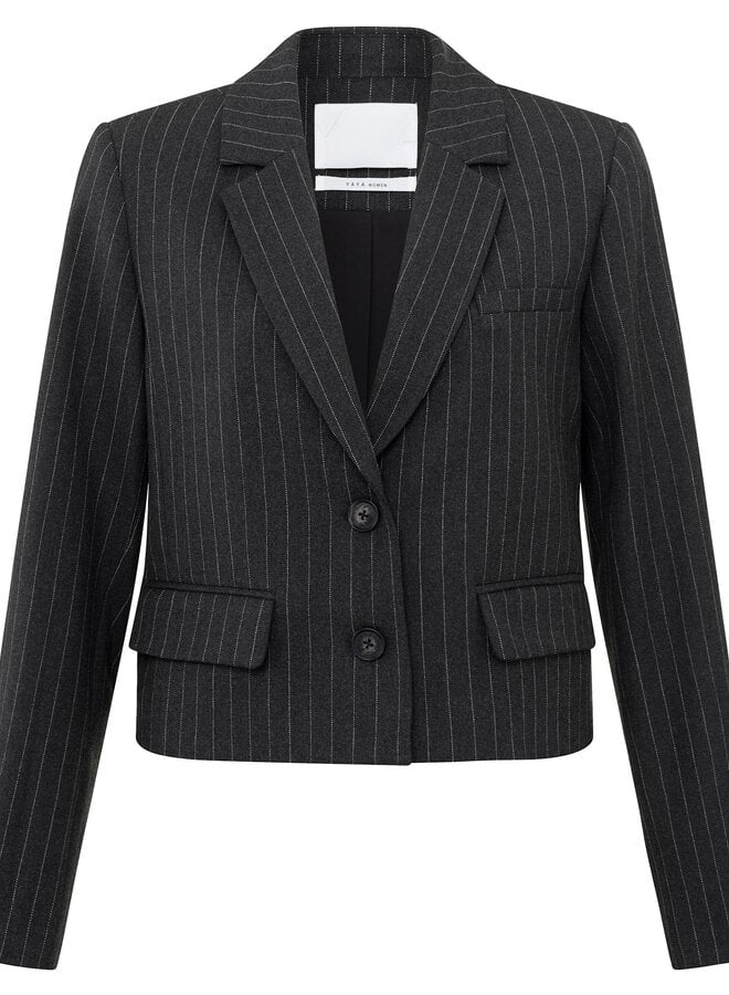 Veston Yaya gris charcoal rayé