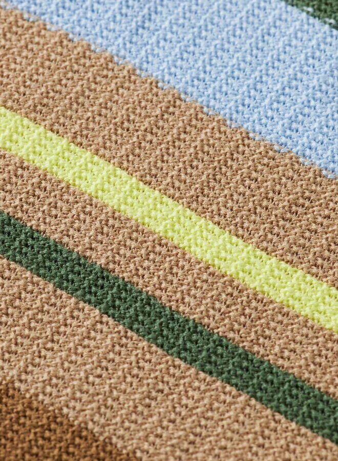 Polo Scotch & Soda en tricot rayé vert, bleu pâle multi