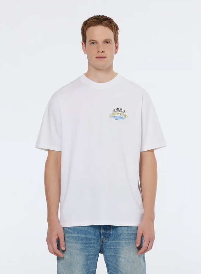 T-shirt Scotch & Soda blanc imprimé map  d’Amsterdam au dos