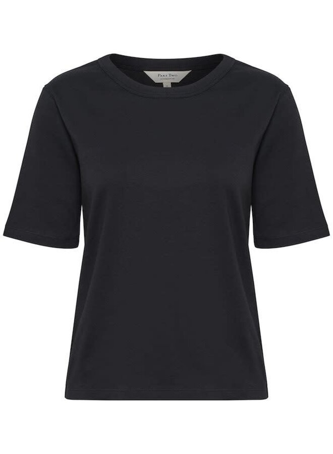 T-shirt Part Two Ratana à manches aux coudes noir