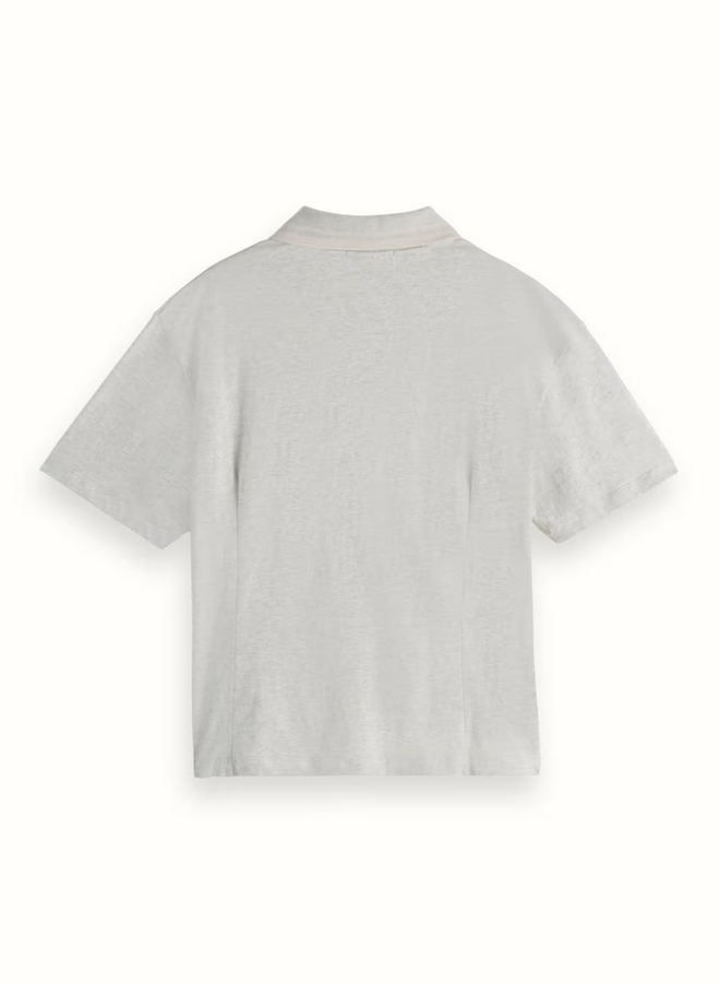 Polo Scotch & Soda à fermeture éclair & manches courtes gris