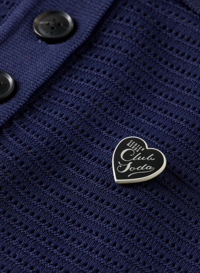 Polo Scotch & Soda à manches courtes bleu marine