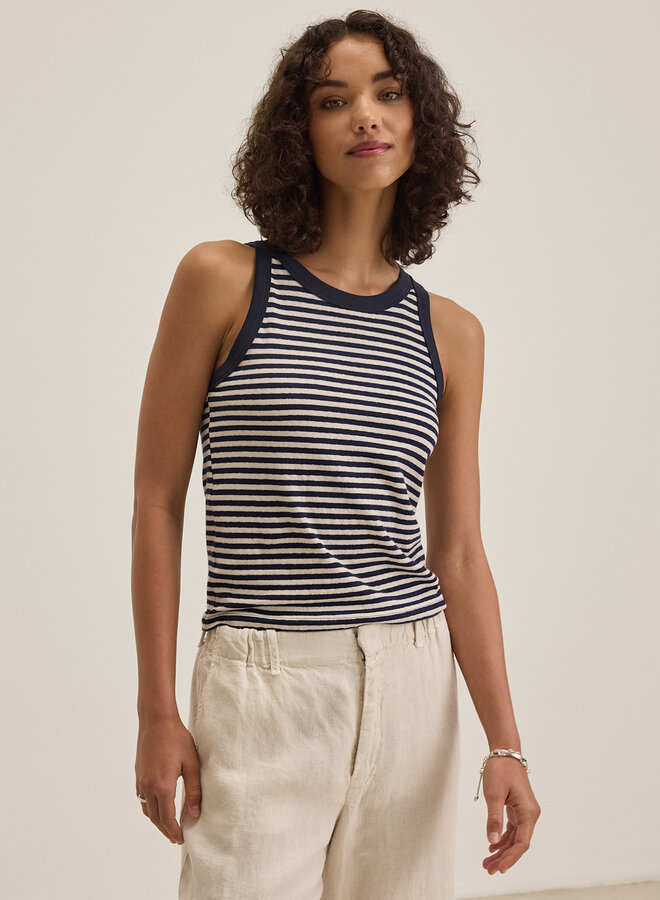 Camisole Velvet Lua rayée bleu marine