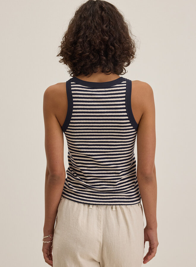 Camisole Velvet Lua rayée bleu marine