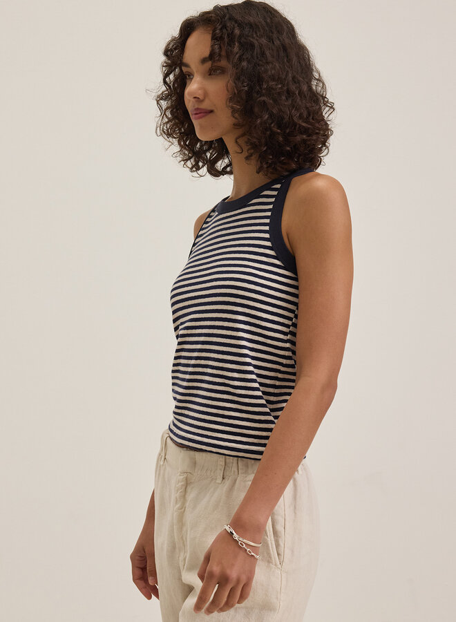 Camisole Velvet Lua rayée bleu marine