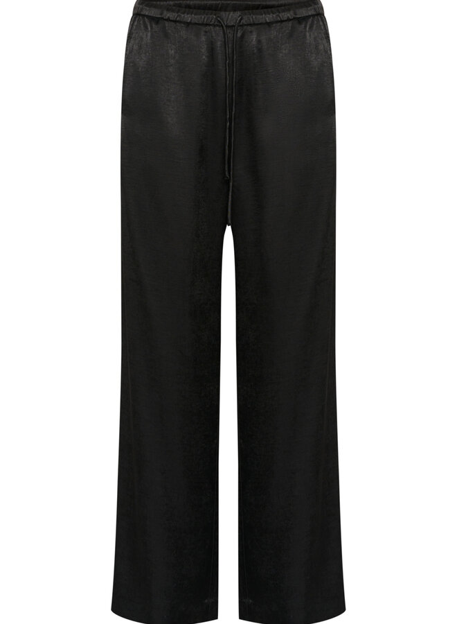 Pantalon InWear Celena à taille élastique satinée noir