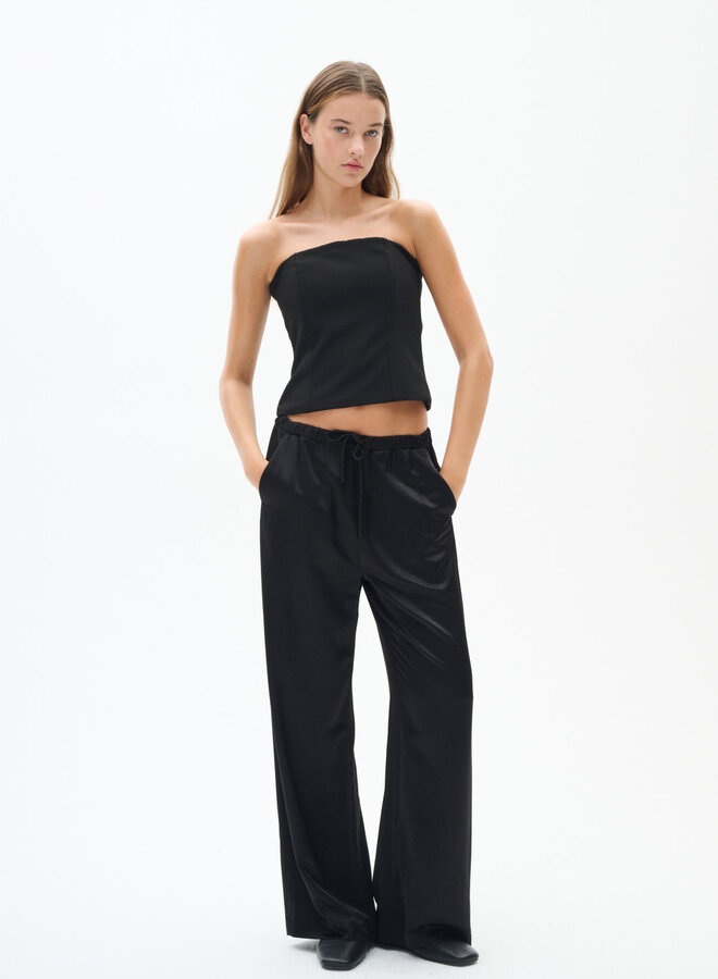 Pantalon InWear Celena à taille élastique satinée noir