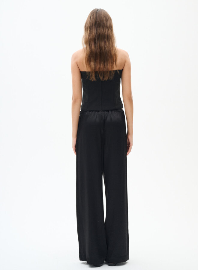 Pantalon InWear Celena à taille élastique satinée noir