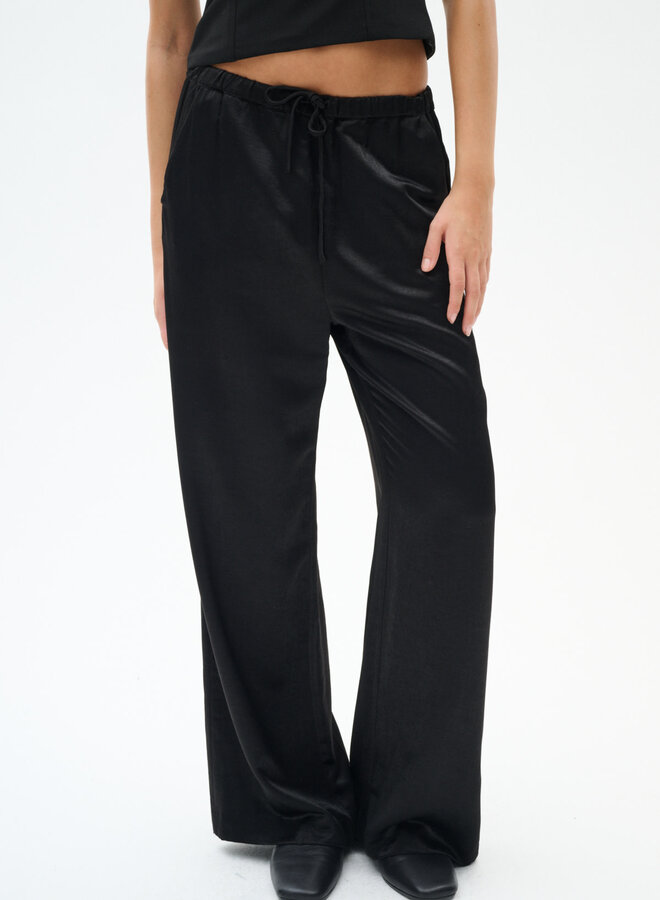 Pantalon InWear Celena à taille élastique satinée noir
