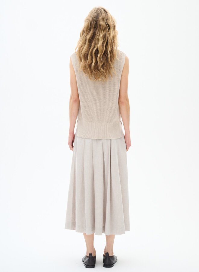 Jupe midi InWear Sannie en mélange de lin beige brume mélange