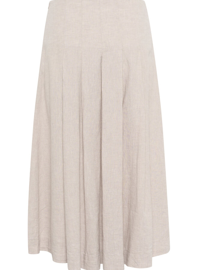 Jupe midi InWear Sannie en mélange de lin beige brume mélange