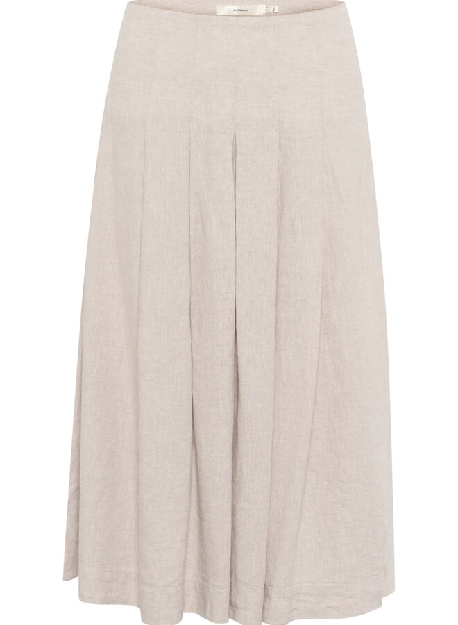 Jupe midi InWear Sannie en mélange de lin beige brume mélange