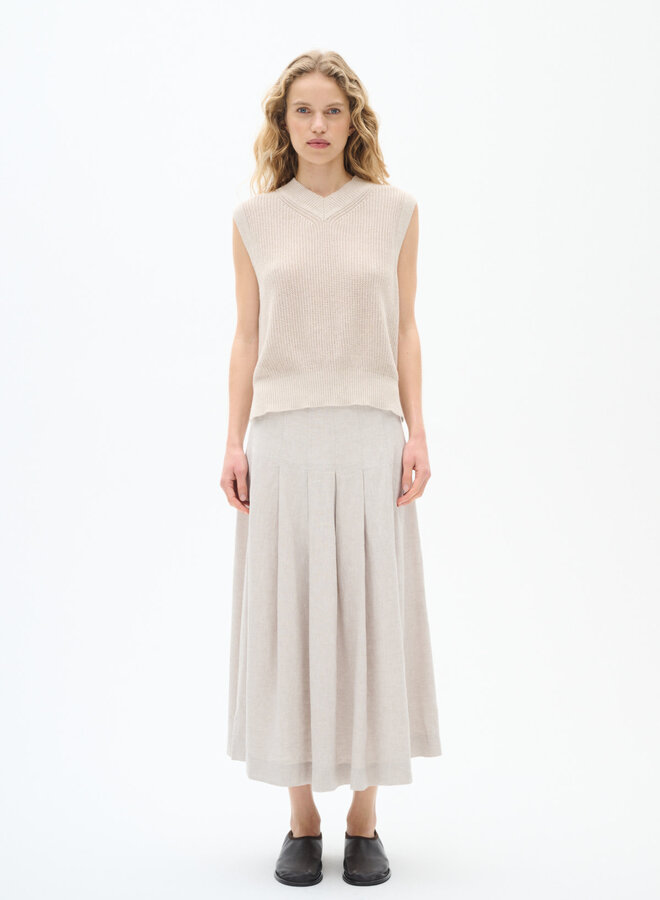 Jupe midi InWear Sannie en mélange de lin beige brume mélange