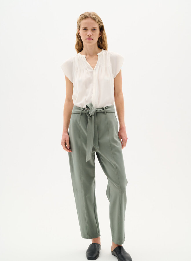 Blouse InWear Cidenza à col V & plis écrue