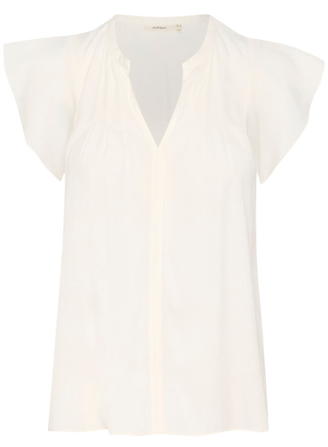 Blouse InWear Cidenza à col V & plis écrue