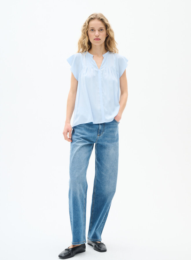 Blouse InWear Cidenza à col V & plis bleu pâle