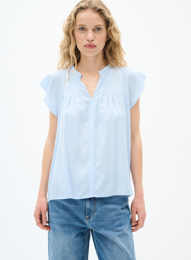 Blouse InWear Cidenza à col V & plis bleu pâle
