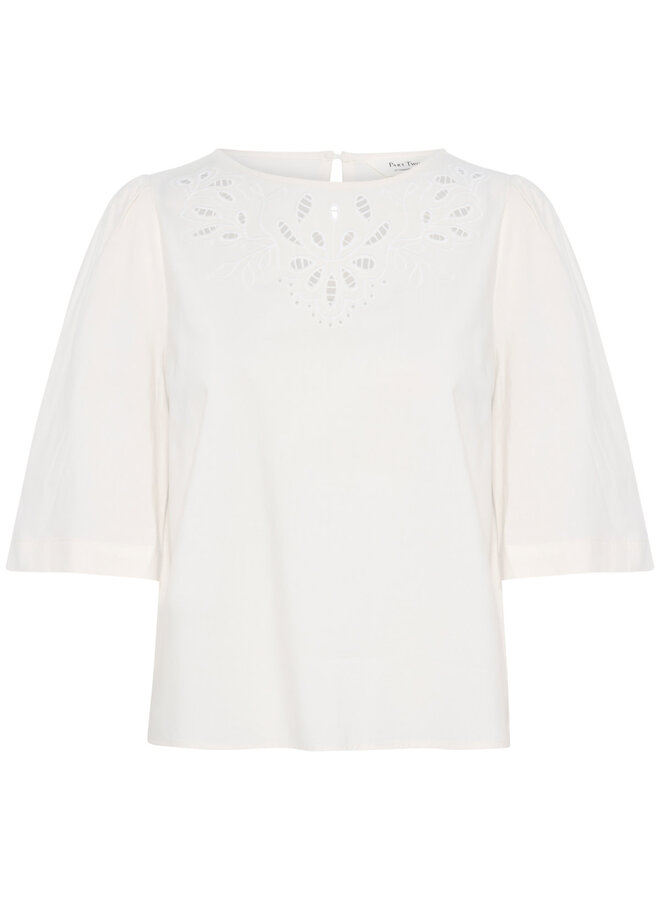 Blouse Part Two Nunu à broderies anglaises écrue