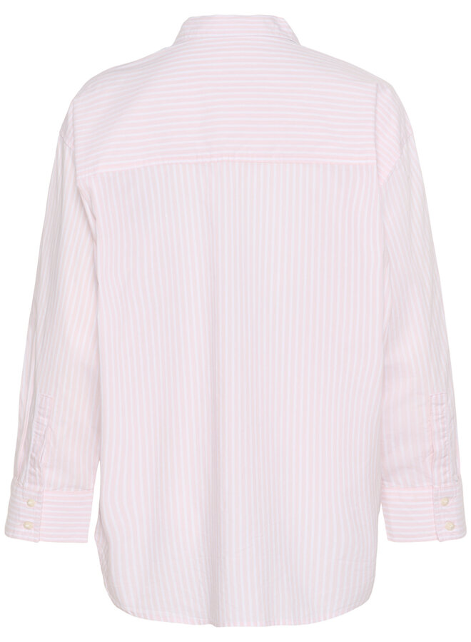Blouse Part Two Savanna rose rayée blanche