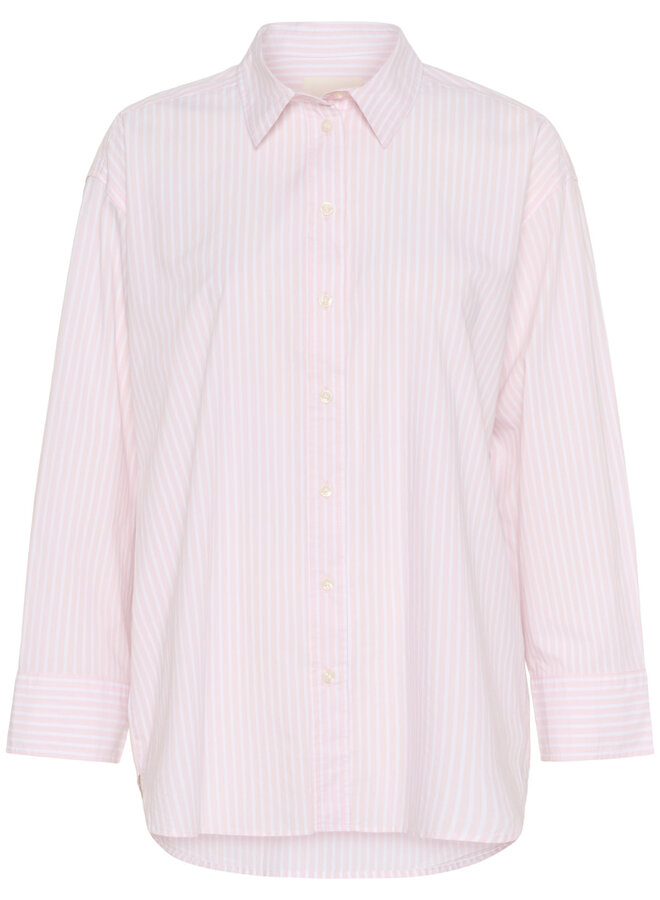 Blouse Part Two Savanna rose rayée blanche