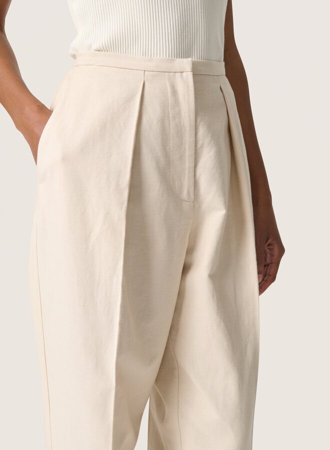 Pantalon Soaked in luxury Linnena à taille élastique beige parchemin