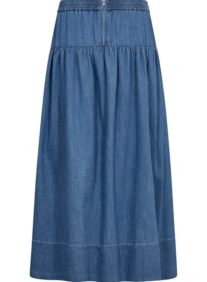 Jupe midi Part Two Nellia en denim bleu moyen