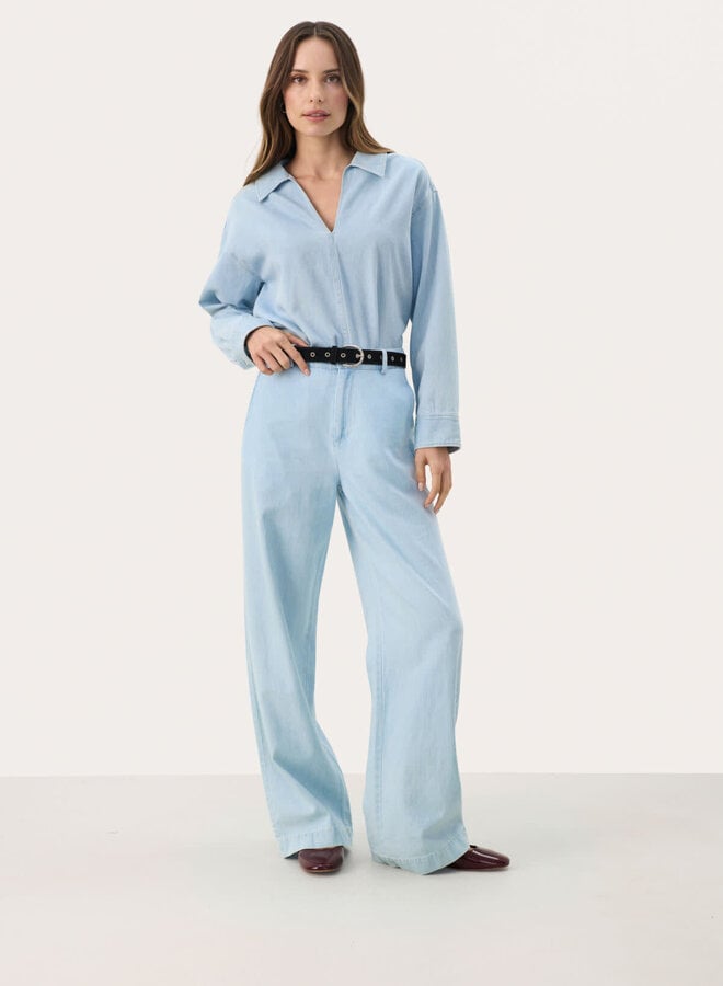 Pantalon Part Two Coralie en denim bleu pâle délavé