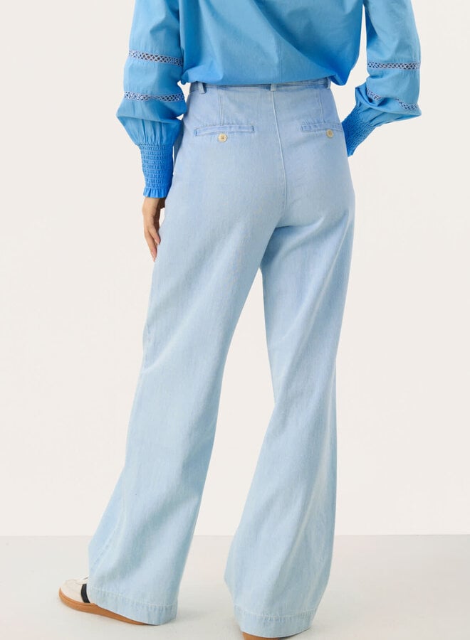 Pantalon Part Two Coralie en denim bleu pâle délavé