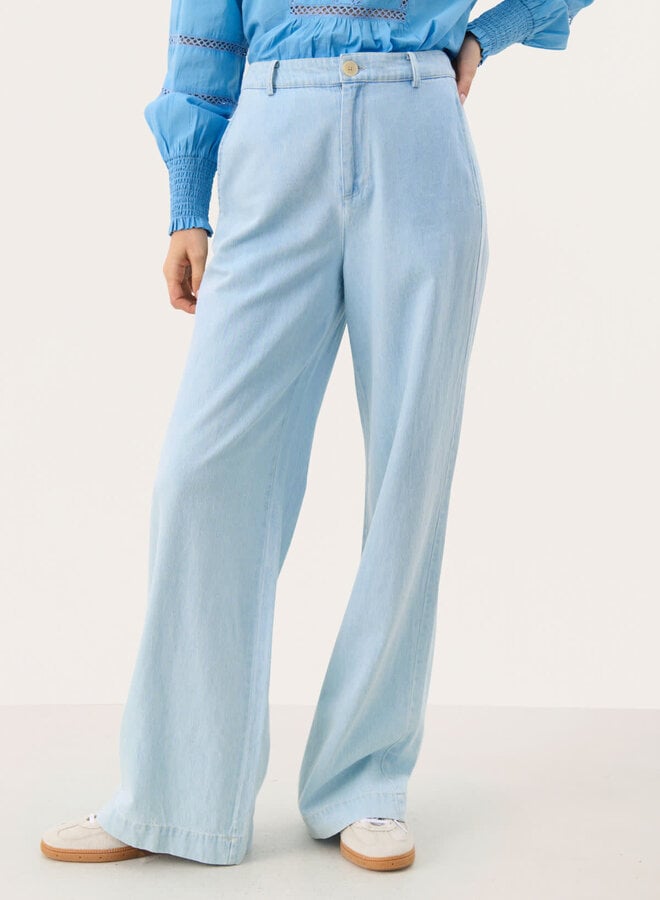 Pantalon Part Two Coralie en denim bleu pâle délavé