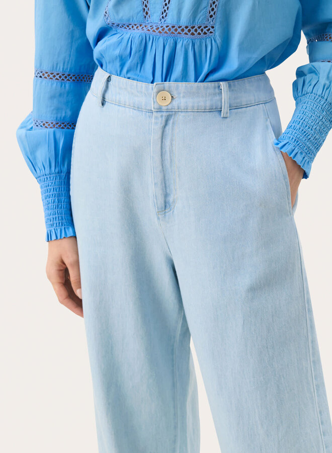 Pantalon Part Two Coralie en denim bleu pâle délavé