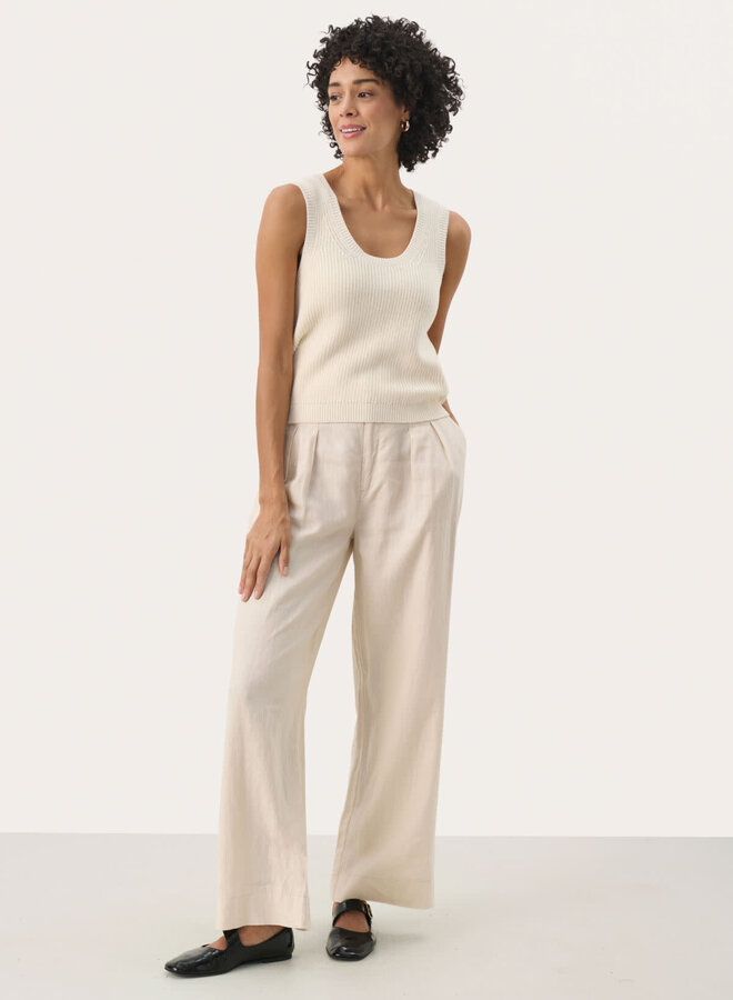 Camisole Part Two Nirmala en tricot côtelé écrue