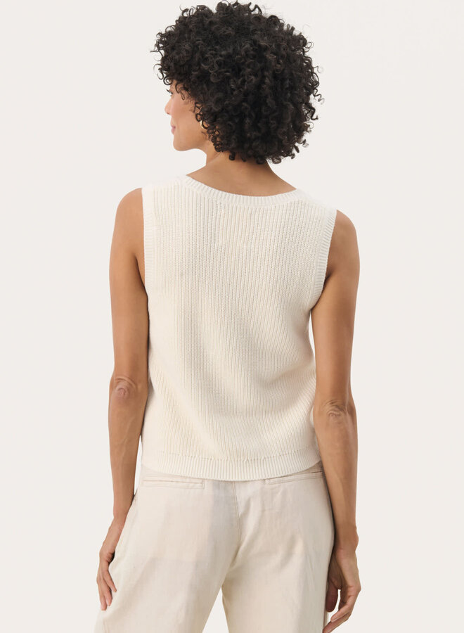 Camisole Part Two Nirmala en tricot côtelé écrue