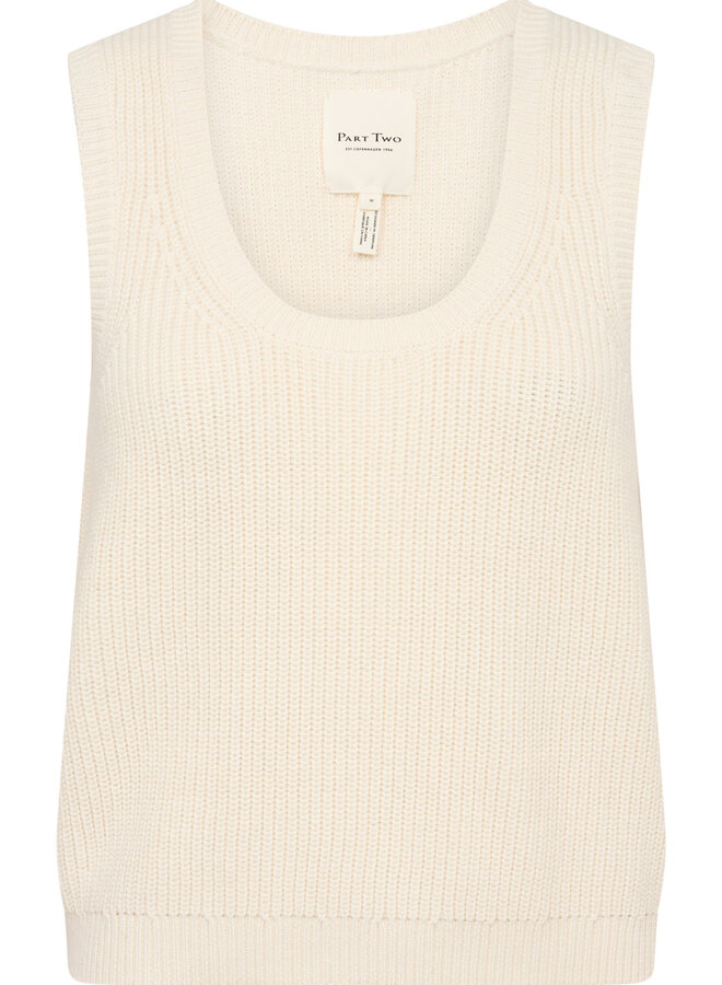 Camisole Part Two Nirmala en tricot côtelé écrue