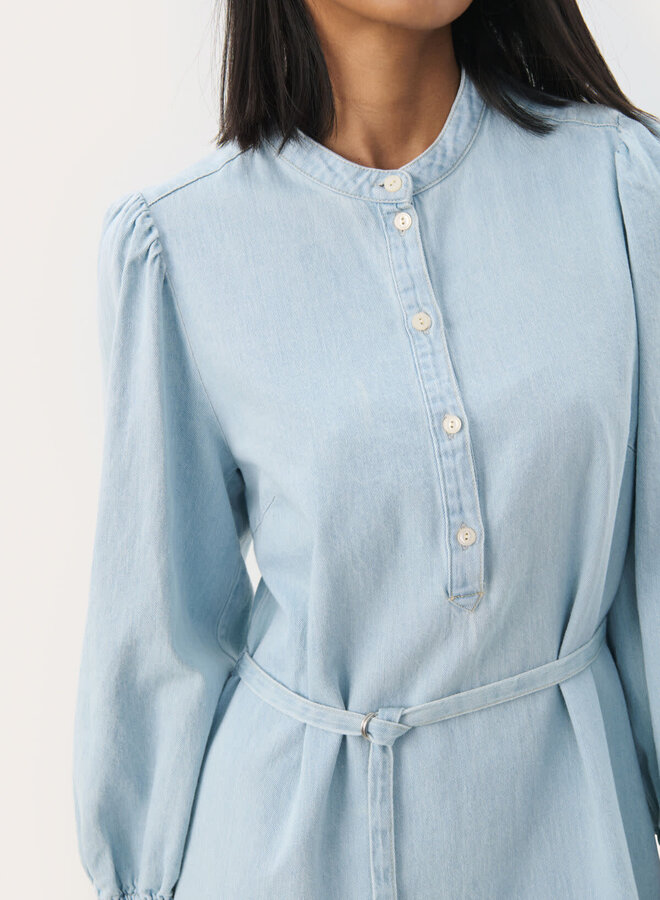 Robe longue Part Two Nadija en denim bleu pâle délavé