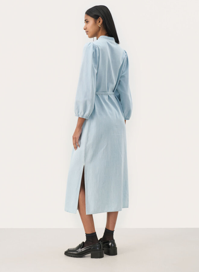 Robe longue Part Two Nadija en denim bleu pâle délavé